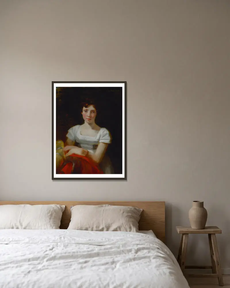 Mary Freer av John Constable inramad på en vägg