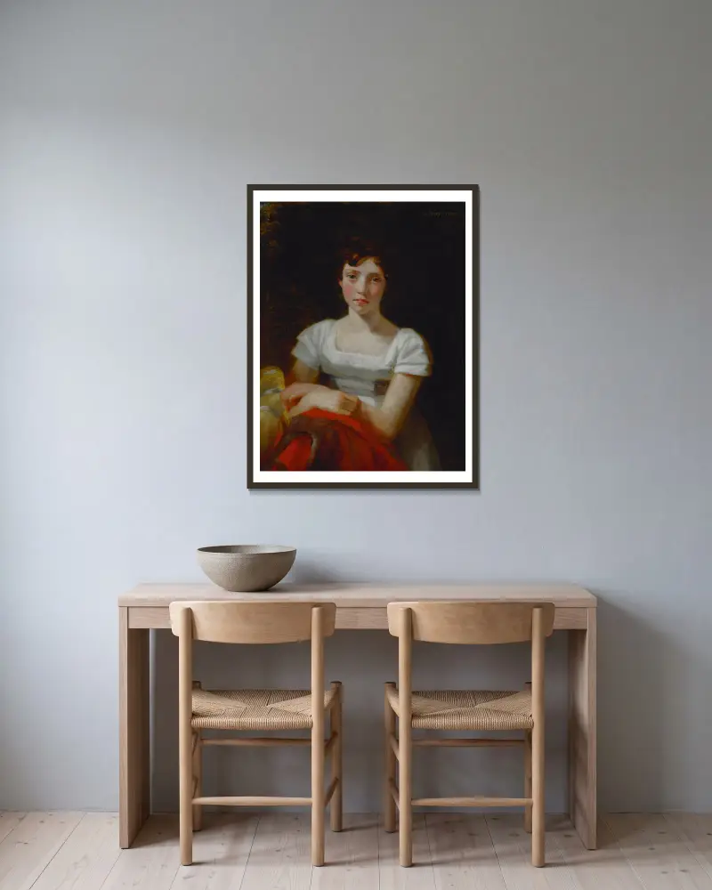 Mary Freer av John Constable inramad på en vägg