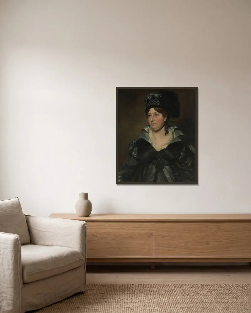 Mrs. James Pulham Sr. (Frances Amys, ca. 1766–1856) von John Constable gerahmt an einer Wand