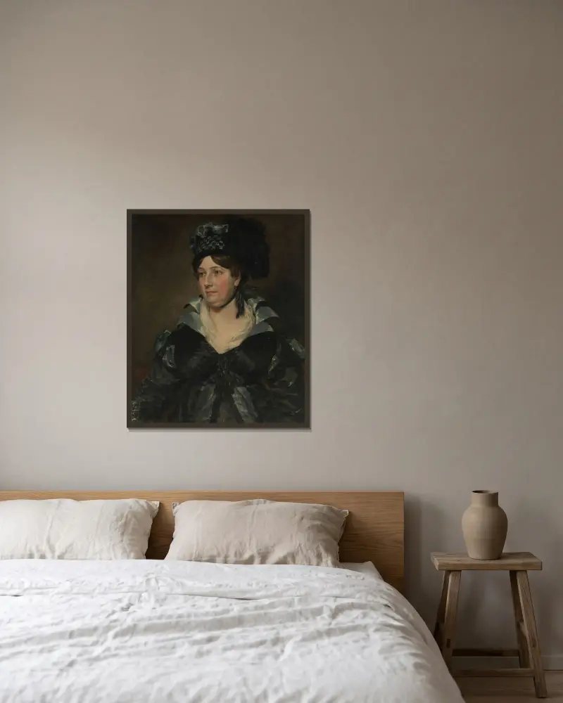 Mrs. James Pulham Sr. (Frances Amys, ca. 1766–1856) von John Constable gerahmt an einer Wand