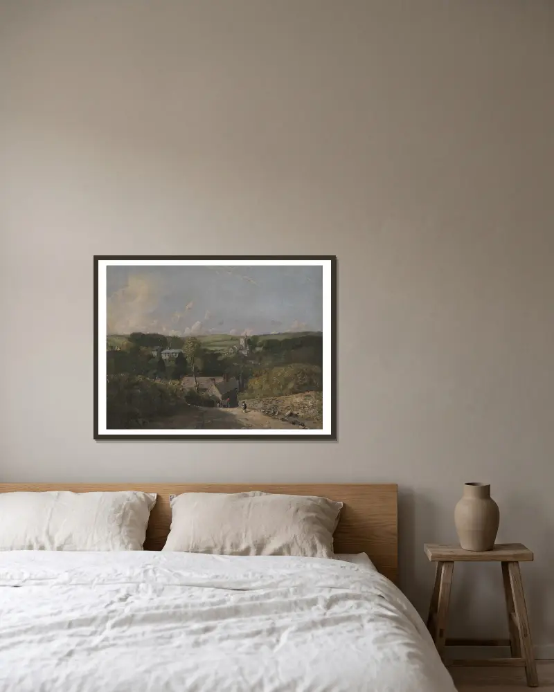 Osmington Village von John Constable gerahmt an einer Wand