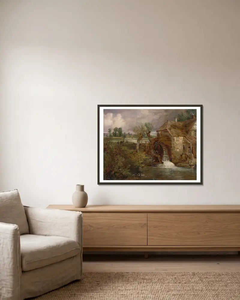 Parham Mill, Gillingham av John Constable inramad på en vägg