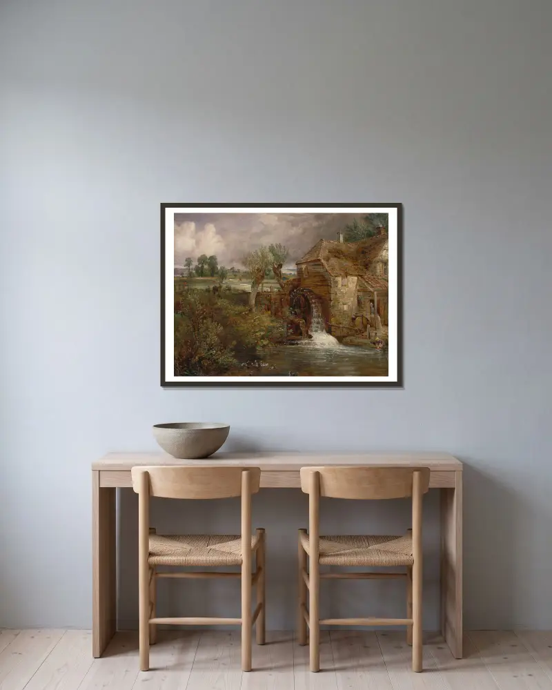 Parham Mill, Gillingham av John Constable inramad på en vägg