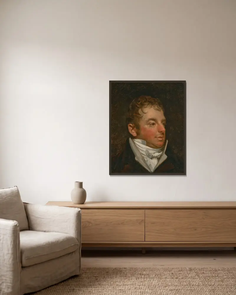 Portrait of William Travis av John Constable inramad på en vägg