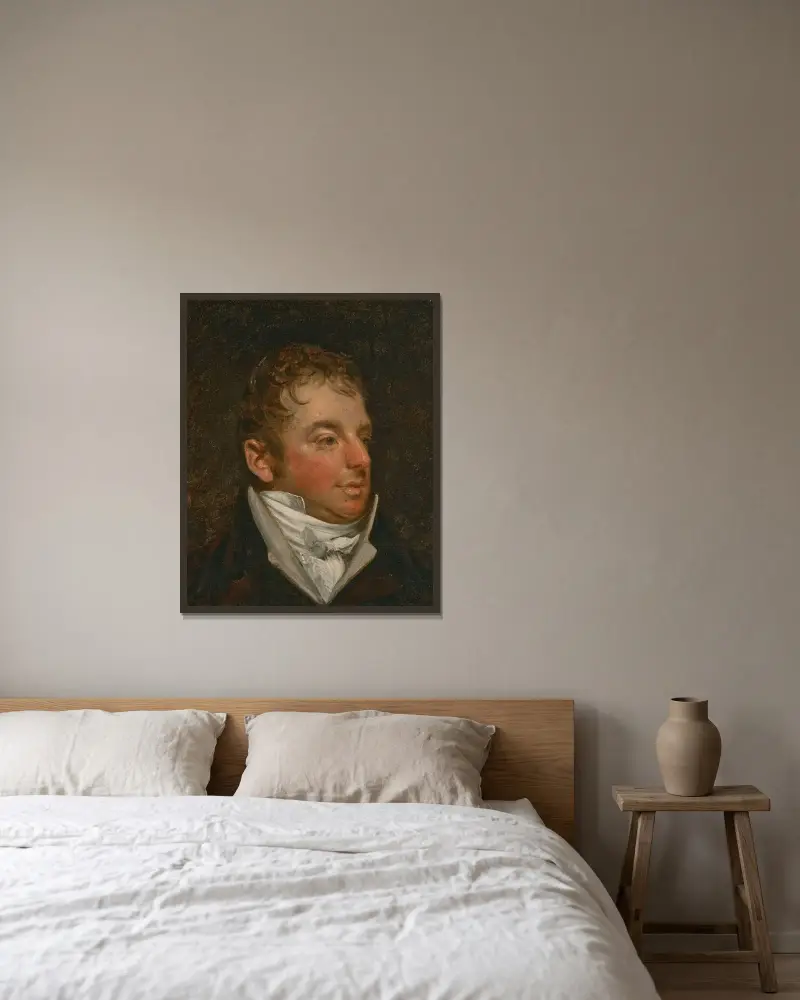 Portrait of William Travis av John Constable inramad på en vägg