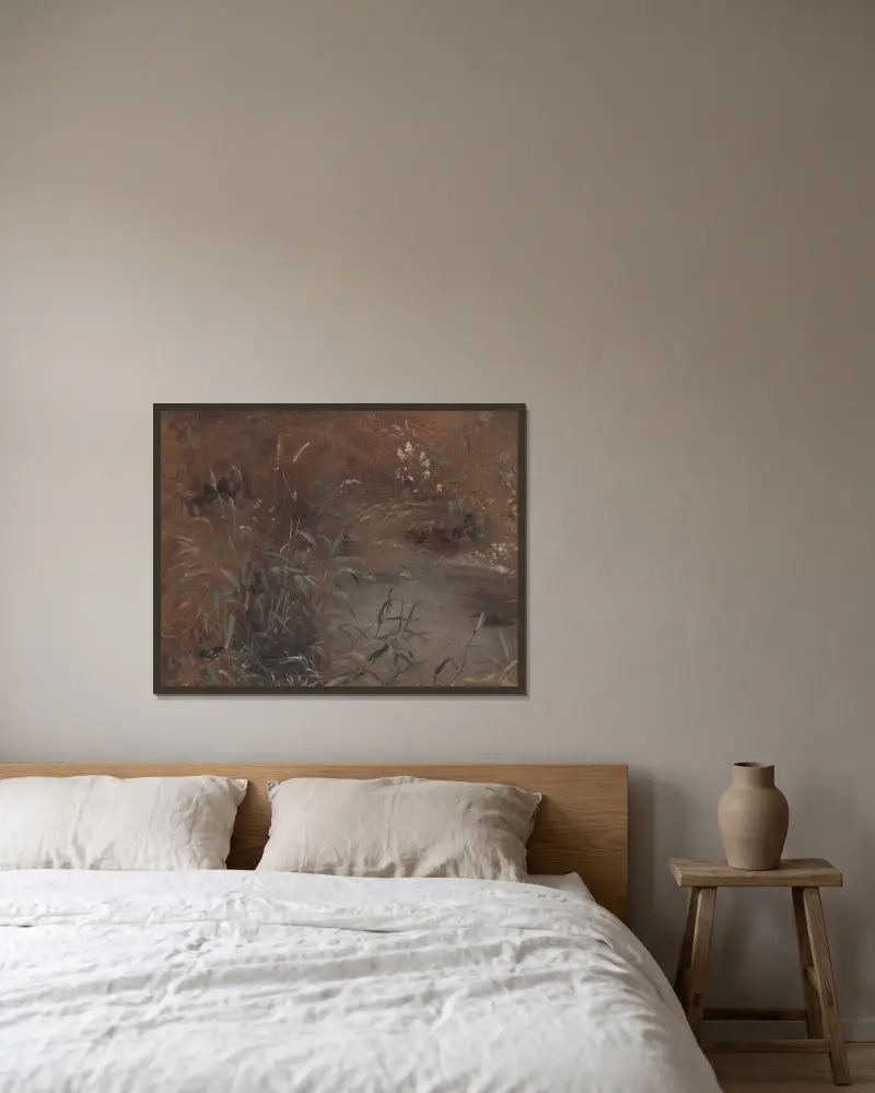 Rushes by a pool av John Constable inramad på en vägg