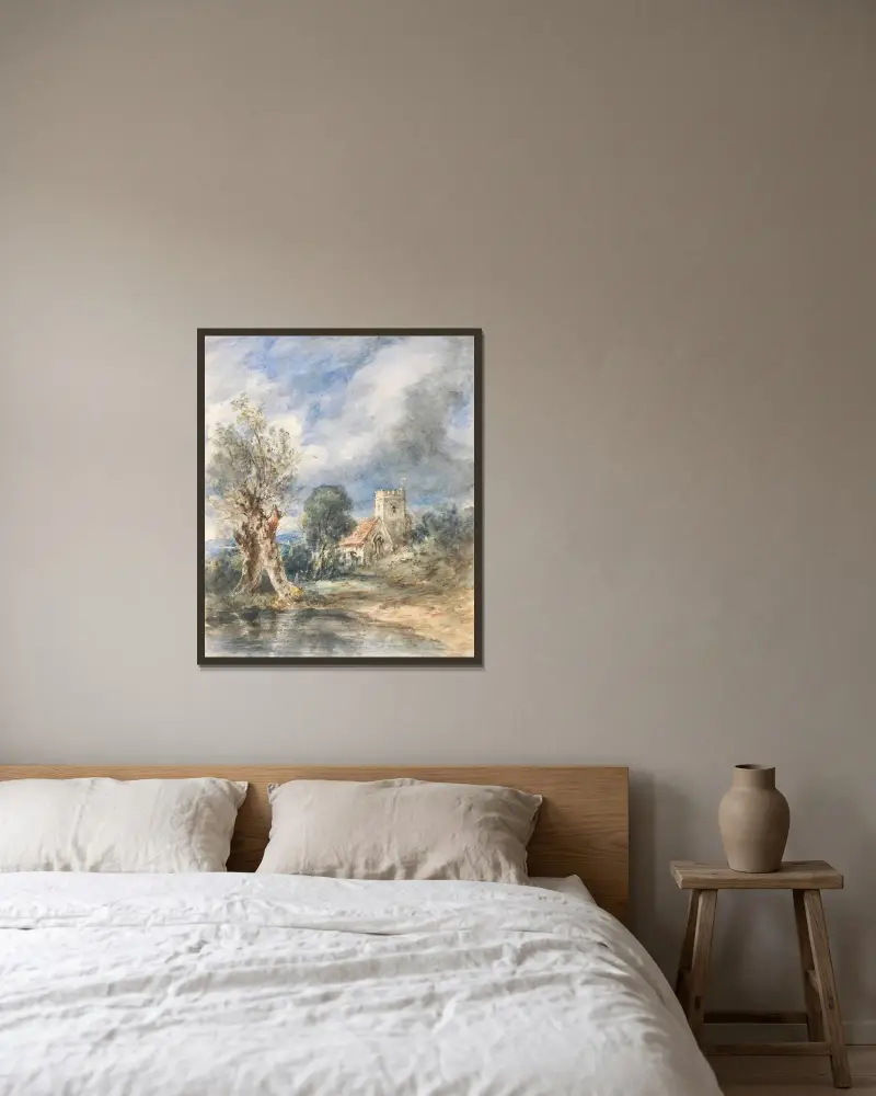 Stoke Poges Church von John Constable gerahmt an einer Wand
