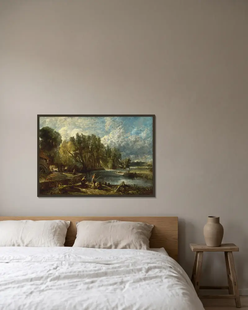 Stratford Mill av John Constable inramad på en vägg