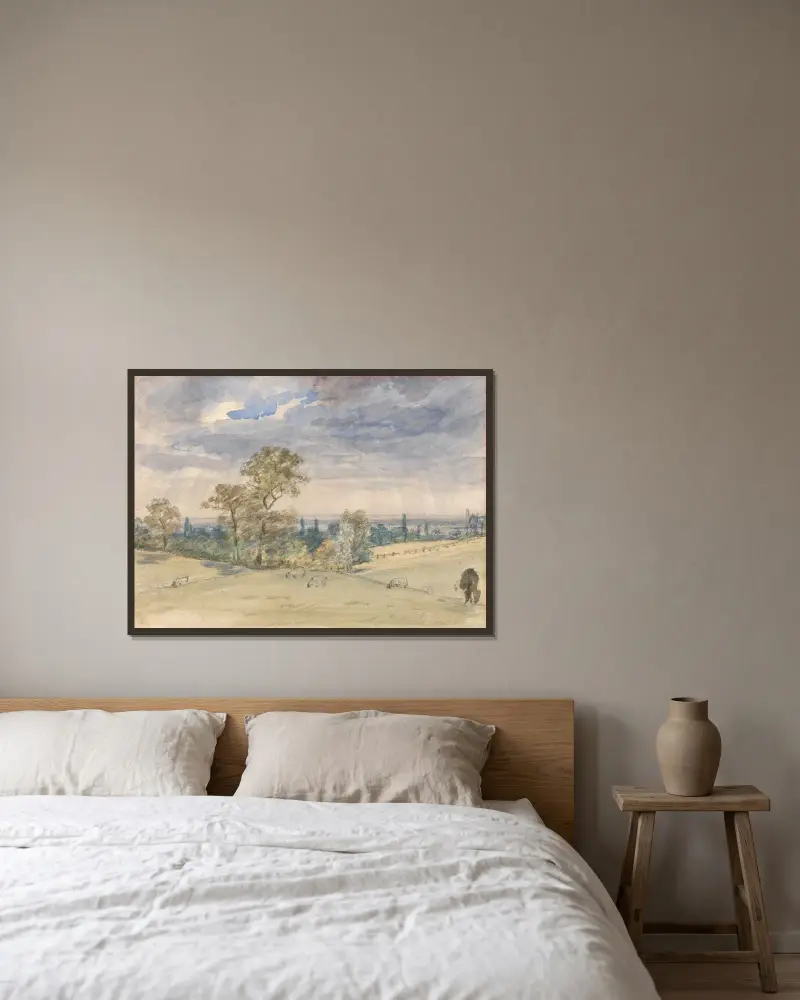 Pejzaż z Suffolk, John Constable w ramie na ścianie