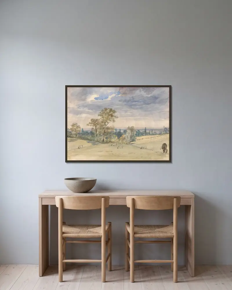 Pejzaż z Suffolk, John Constable w ramie na ścianie