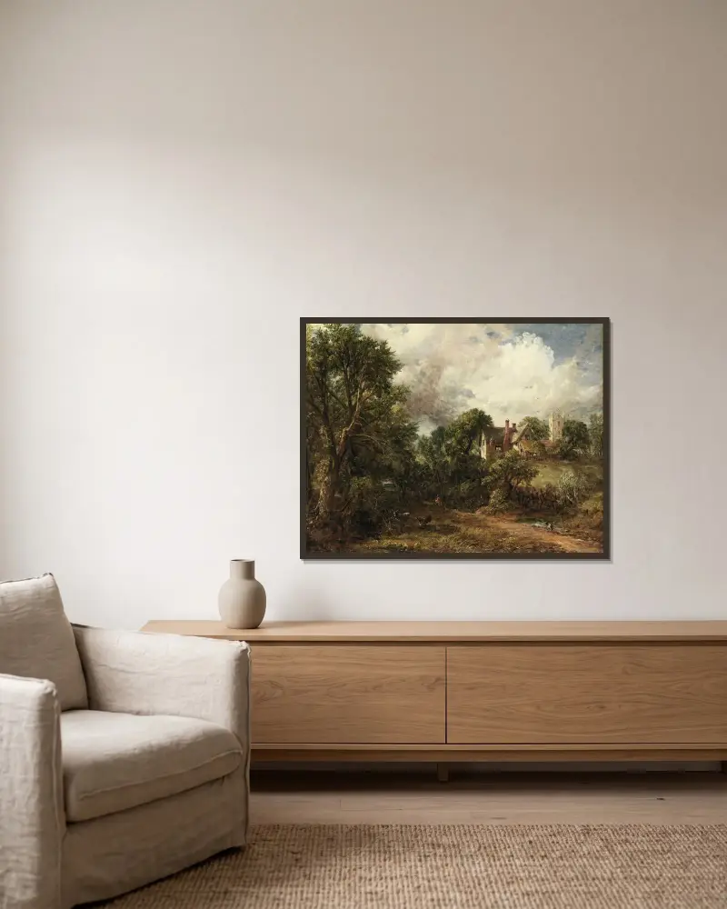 Die Pfarrpfründe von John Constable gerahmt an einer Wand