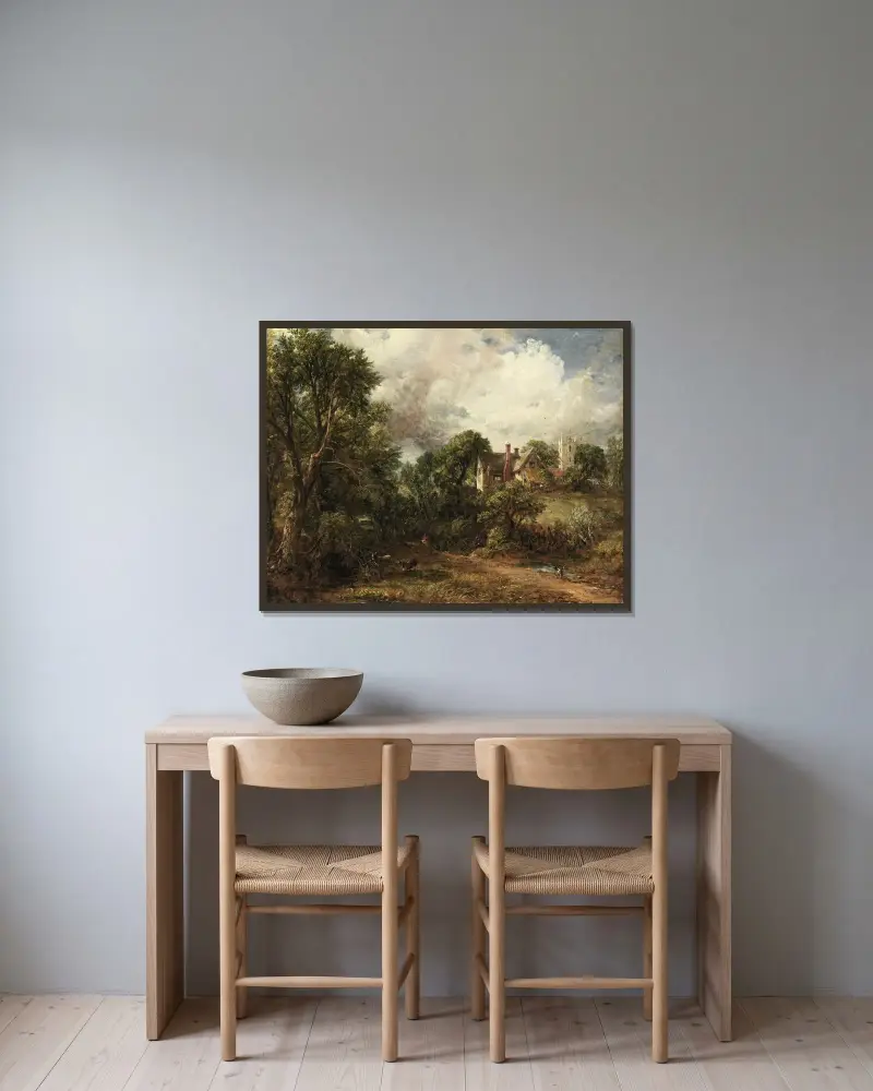 Die Pfarrpfründe von John Constable gerahmt an einer Wand