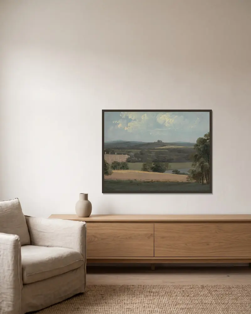 Trentham Park av John Constable inramad på en vägg