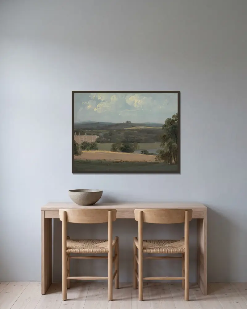 Trentham Park av John Constable inramad på en vägg