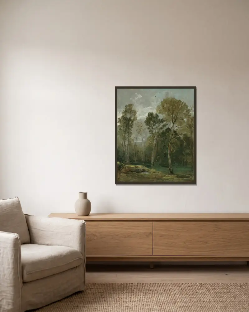 Widok na zagajnik, John Constable w ramie na ścianie