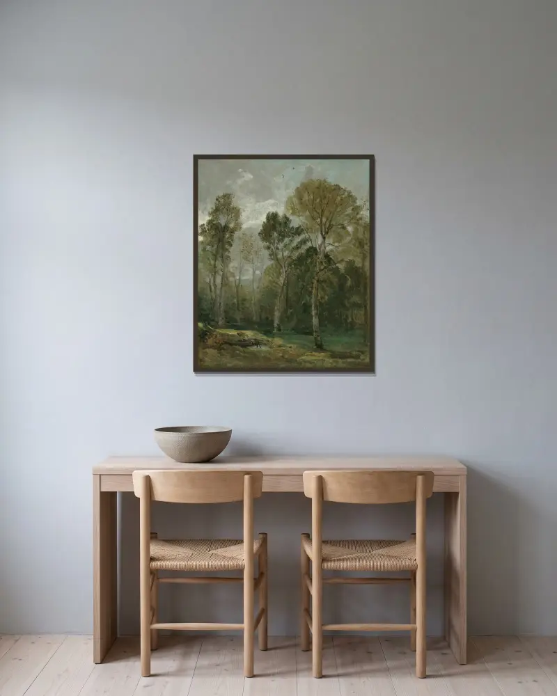 Widok na zagajnik, John Constable w ramie na ścianie