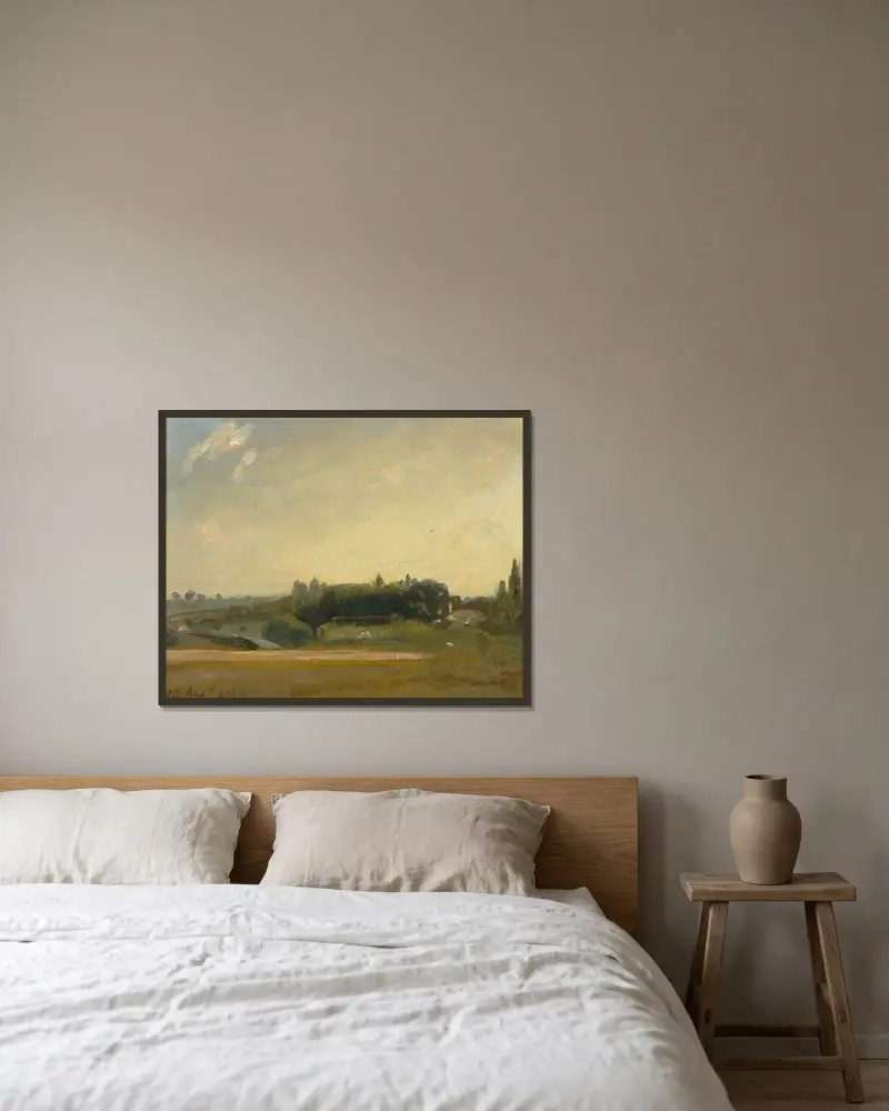 Blick zur Pfarrhaus, East Bergholt von John Constable gerahmt an einer Wand