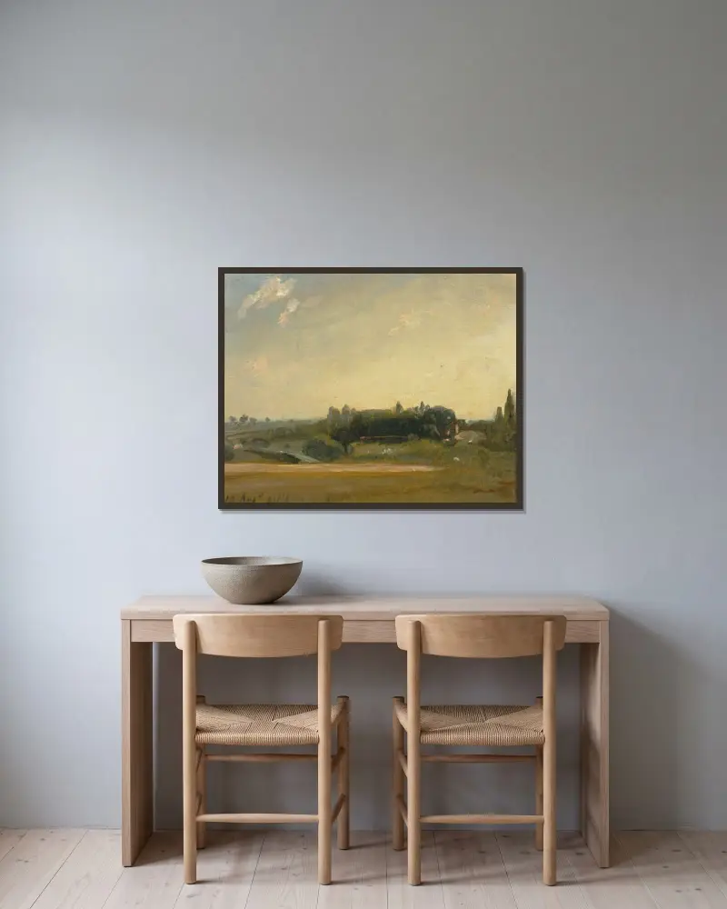 Blick zur Pfarrhaus, East Bergholt von John Constable gerahmt an einer Wand