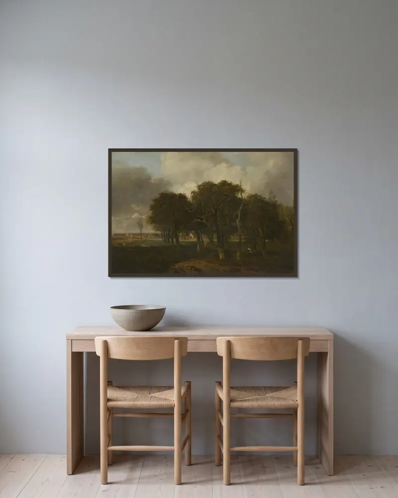 Hautbois Common, Norfolk av John Crome inramad på en vägg