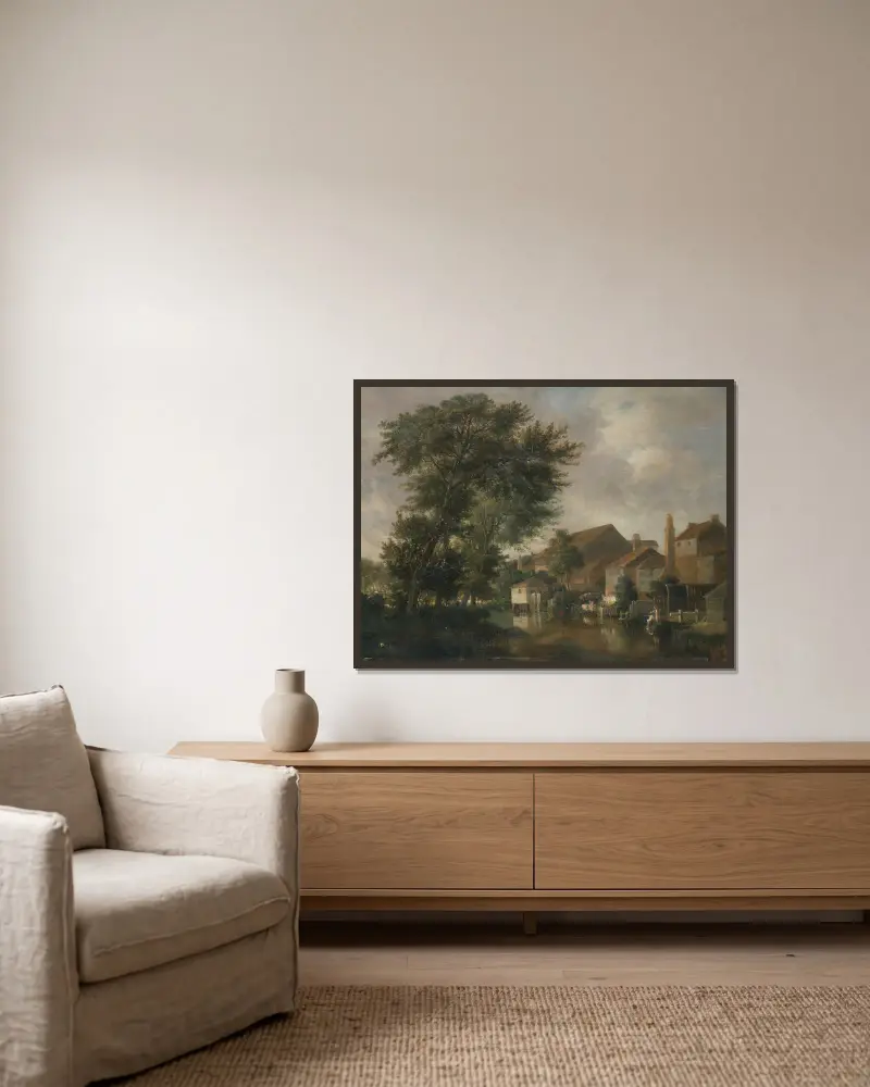 Der Fluss Wensum, Norwich von John Crome gerahmt an einer Wand