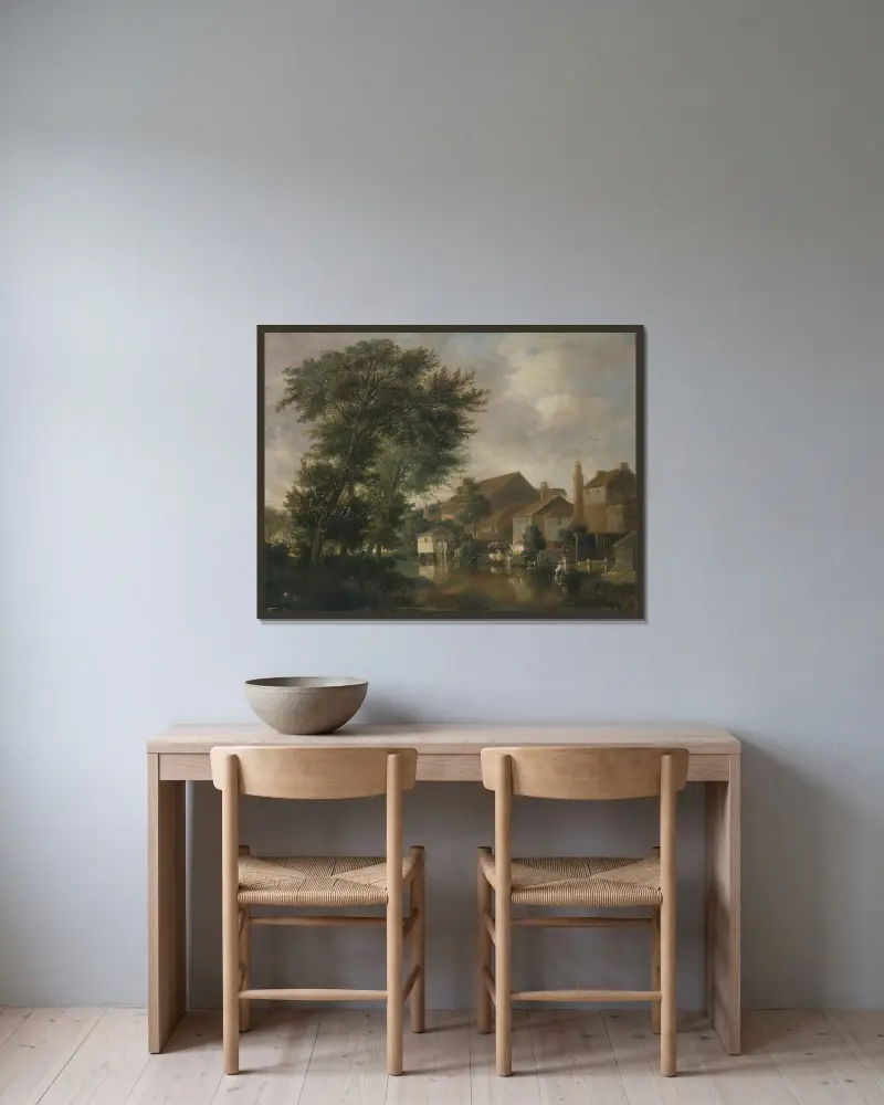 Der Fluss Wensum, Norwich von John Crome gerahmt an einer Wand