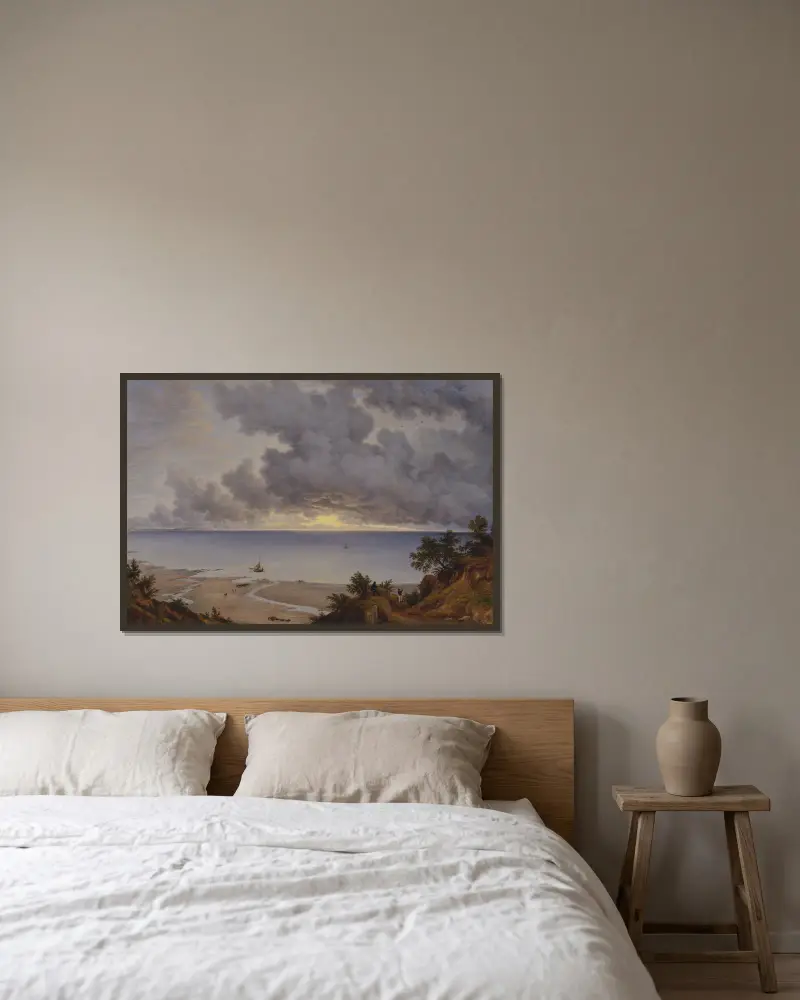 Sandown Bay, von der Nähe von Shanklin Chine, Isle of Wight von John Glover gerahmt an einer Wand