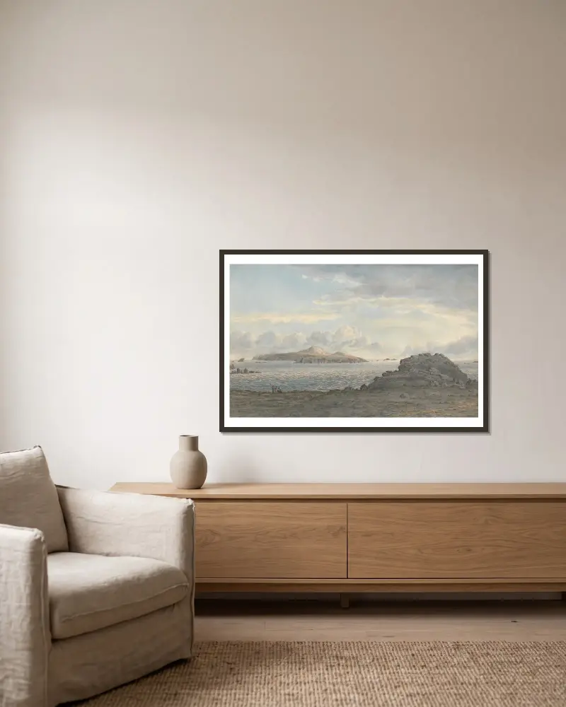 St. Davids Head, Pembrokeshire av John Glover inramad på en vägg