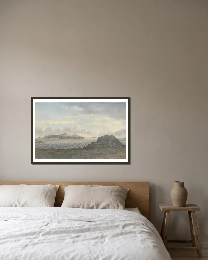 St. Davids Head, Pembrokeshire av John Glover inramad på en vägg