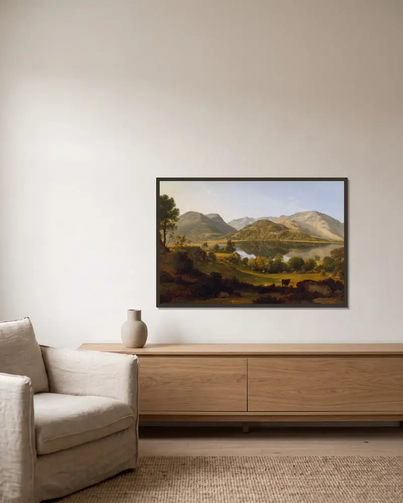 Ullswater, early morning av John Glover inramad på en vägg