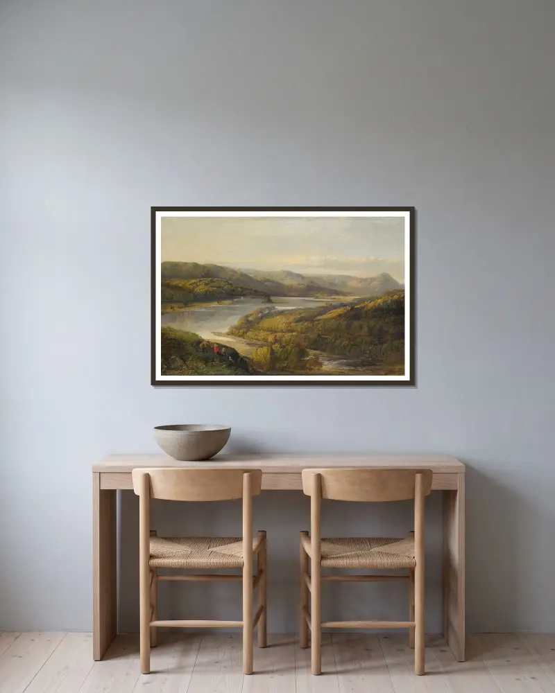 Widok na jezioro Grasmere z Loughrigg Fell, Kumbria, John Glover w ramie na ścianie