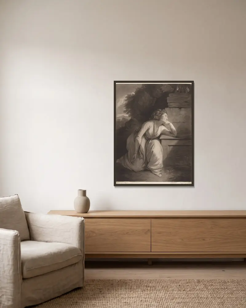 Clara vid Eloisas grav av John Hoppner inramad på en vägg