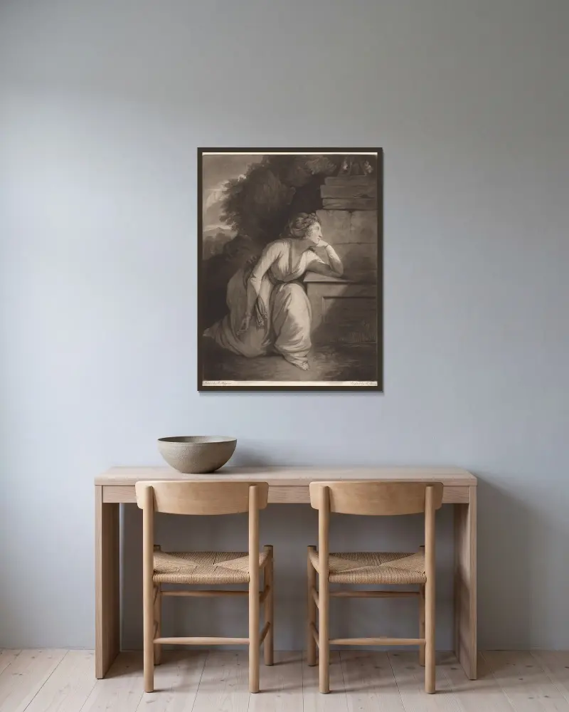 Clara vid Eloisas grav av John Hoppner inramad på en vägg