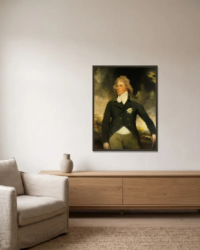 George IV as Prince of Wales av John Hoppner inramad på en vägg