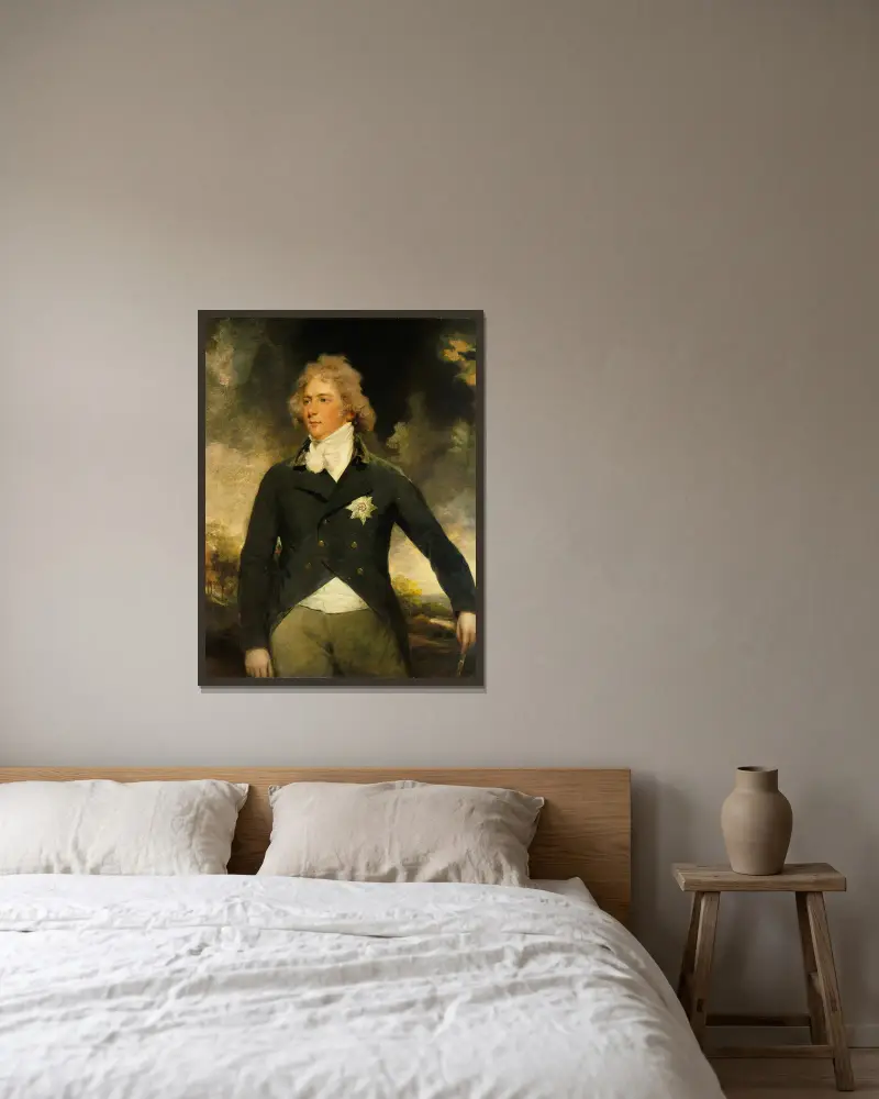 George IV as Prince of Wales av John Hoppner inramad på en vägg