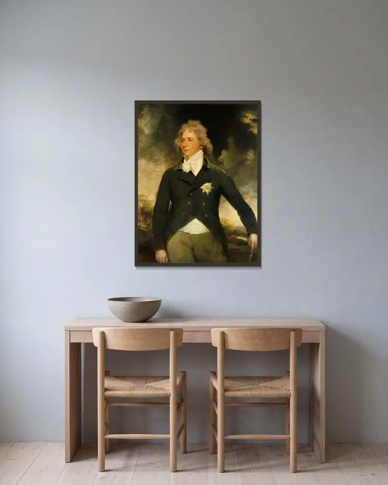 George IV as Prince of Wales av John Hoppner inramad på en vägg