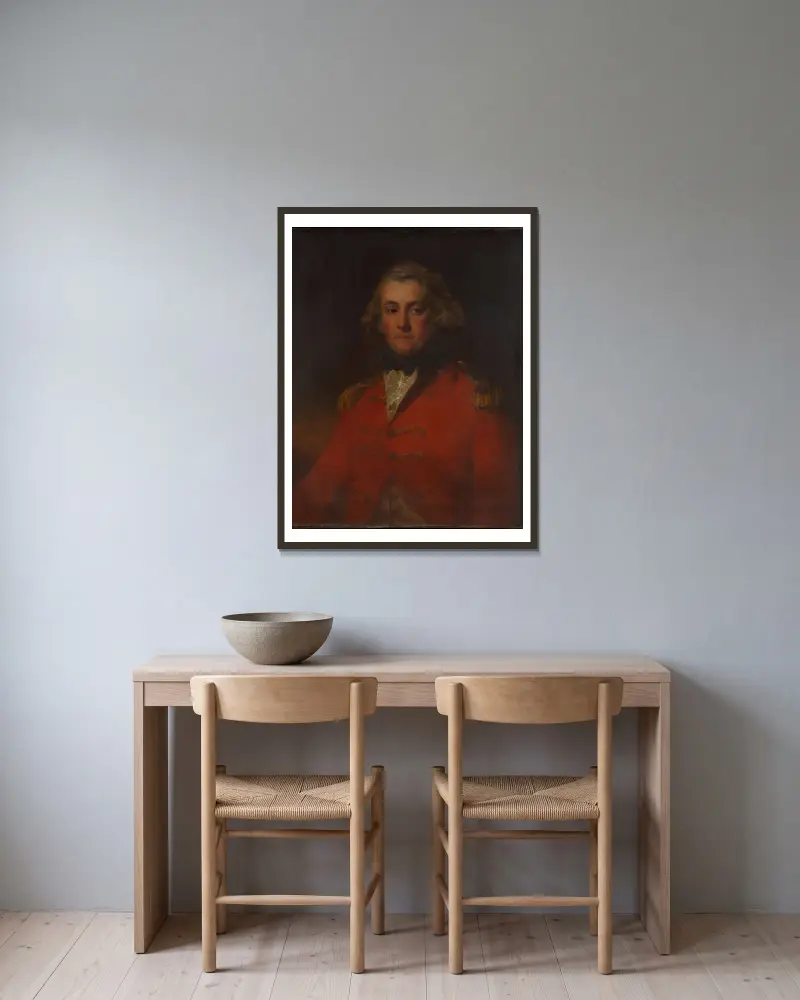 Major Thomas Pechell (1753–1826), John Hoppner w ramie na ścianie