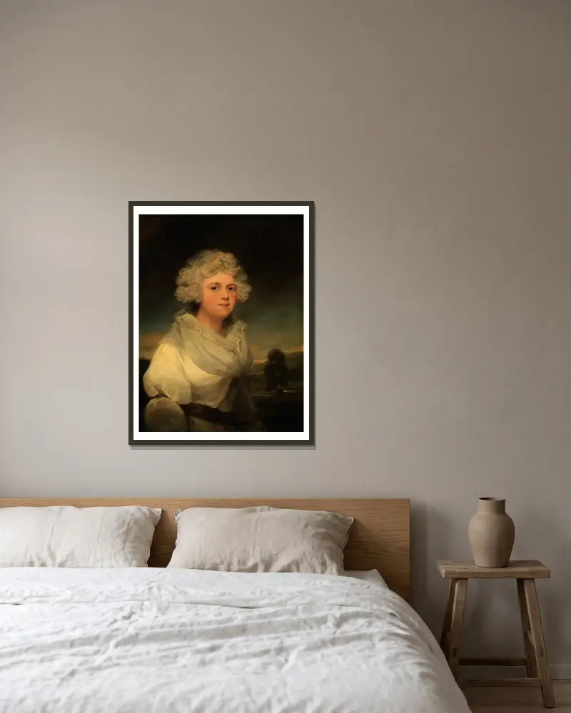 Mrs. Abington av John Hoppner inramad på en vägg