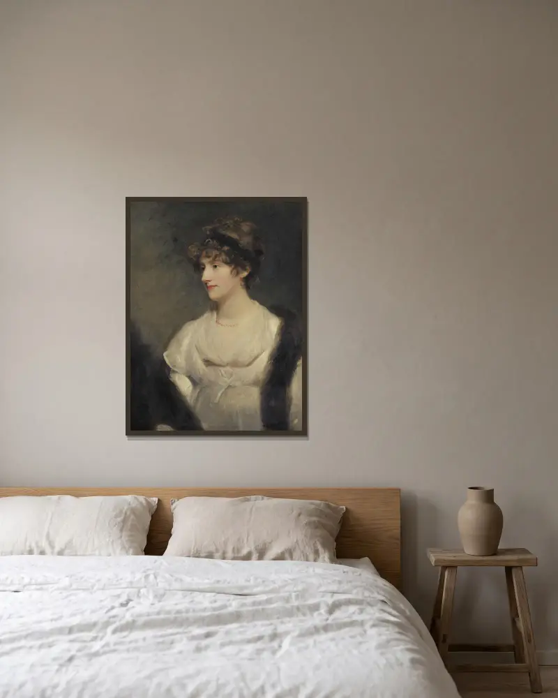 Porträtt av Jane Frere, Lady Orde av John Hoppner inramad på en vägg