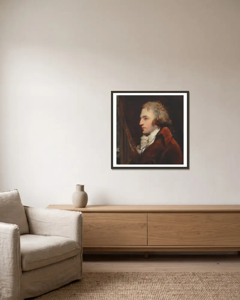Selbstbildnis von John Hoppner gerahmt an einer Wand