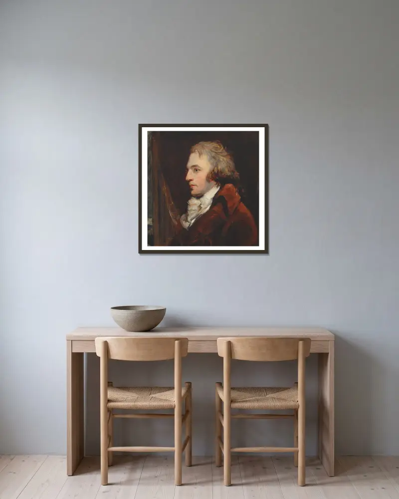 Selbstbildnis von John Hoppner gerahmt an einer Wand
