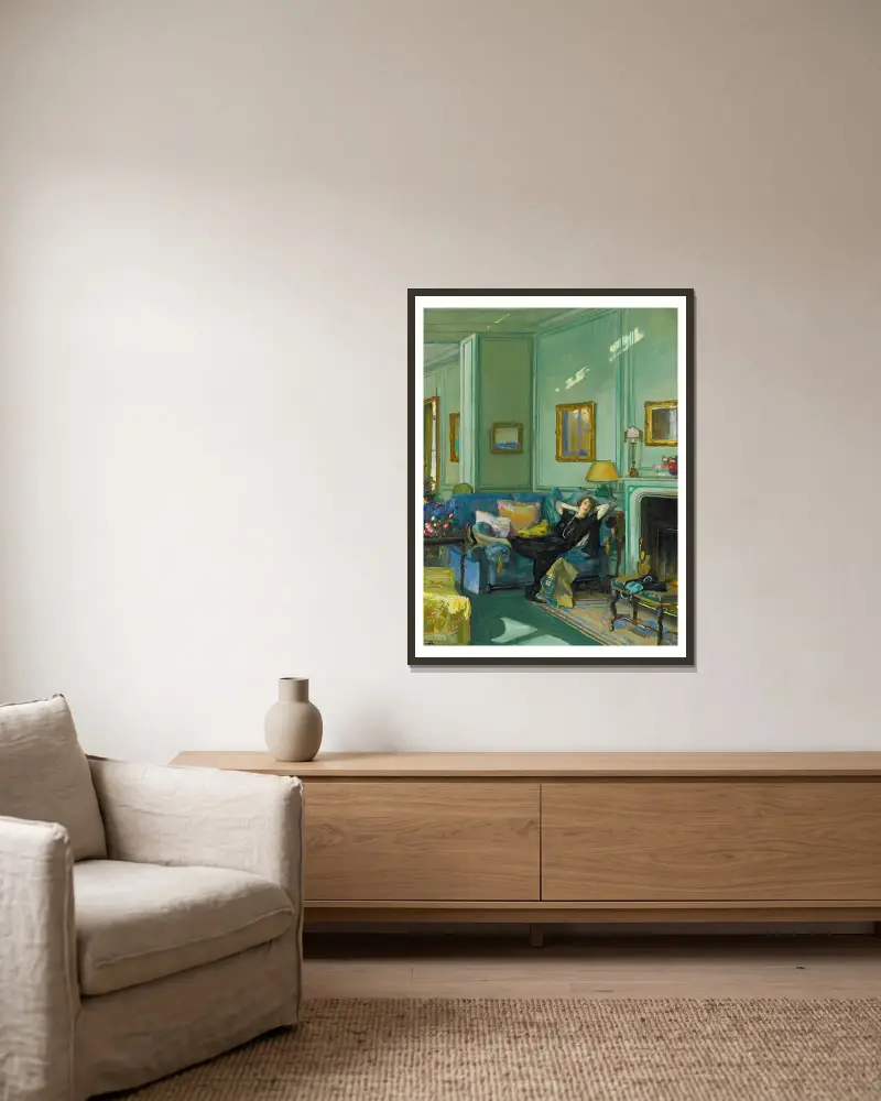 Pani Osler, Sir John Lavery w ramie na ścianie