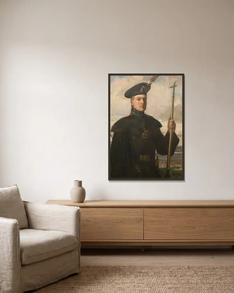 Sir Patrick Ford i Royal Archers uniform av Sir John Lavery inramad på en vägg