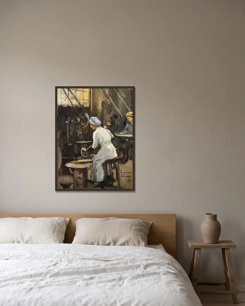 Wytwórca płyt, Sir John Lavery w ramie na ścianie