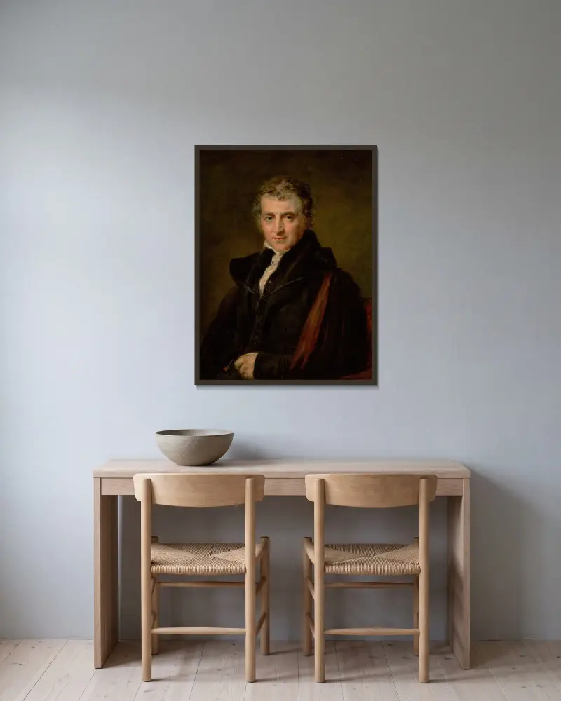 Augustus Wall Callcott, R.A. av John Linnell inramad på en vägg