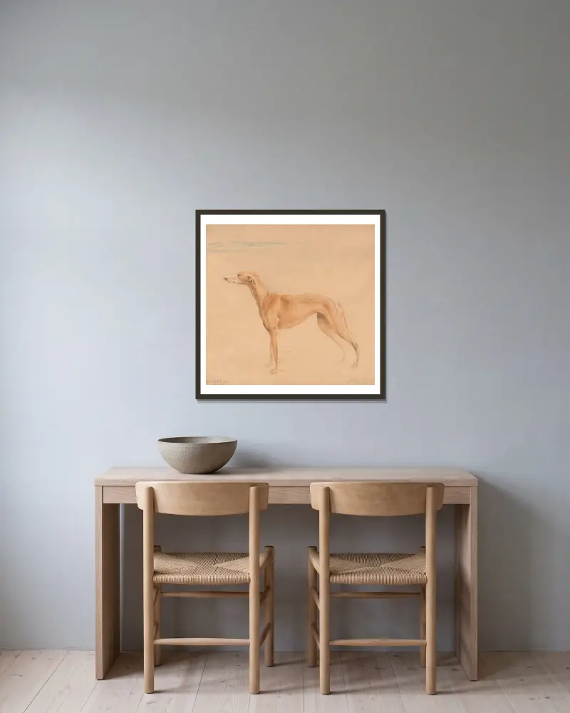 Earl Talbots Hund Thomasine von John Linnell gerahmt an einer Wand
