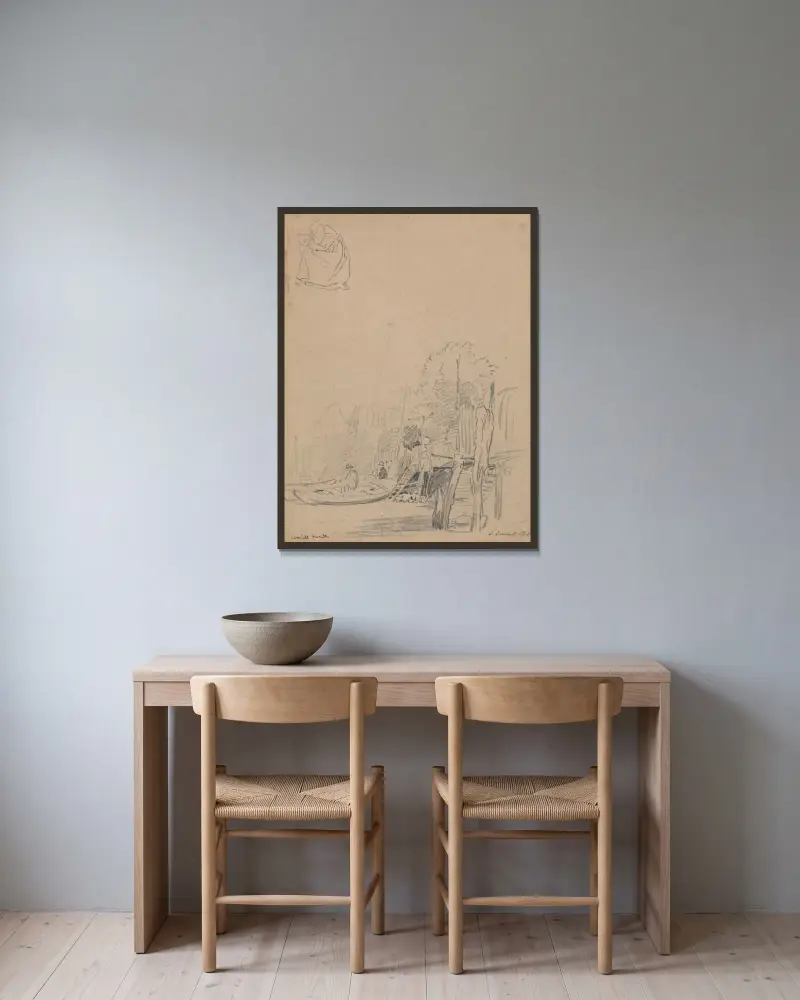 Millbank av John Linnell inramad på en vägg