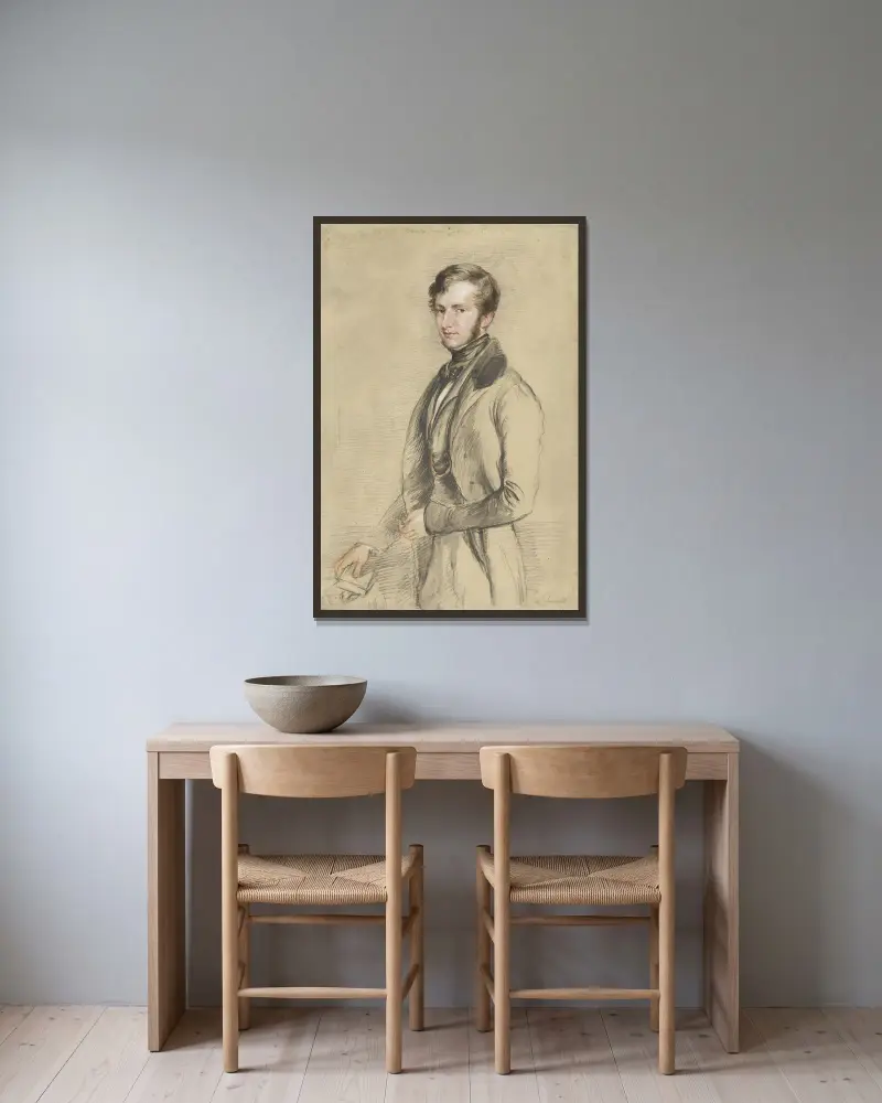Porträt von John Davies Gilbert von John Linnell gerahmt an einer Wand