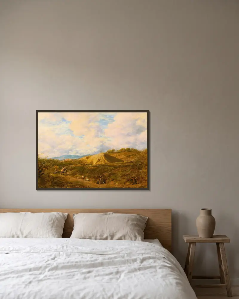 Redhill Common, Surrey av John Linnell inramad på en vägg