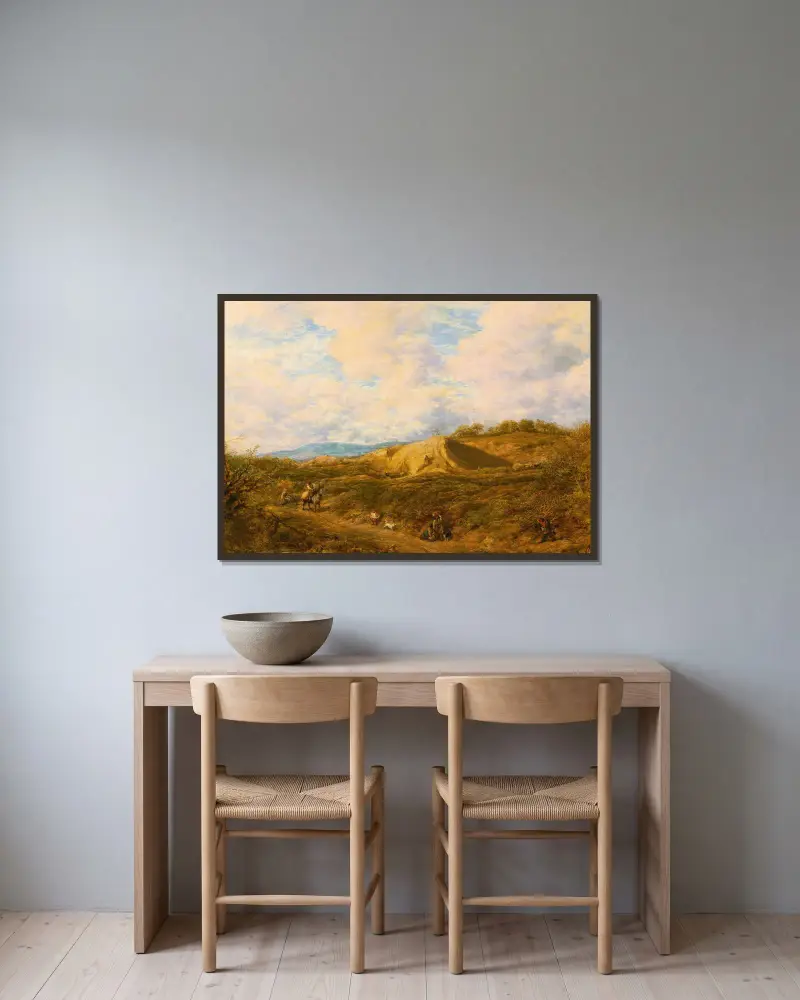 Redhill Common, Surrey av John Linnell inramad på en vägg