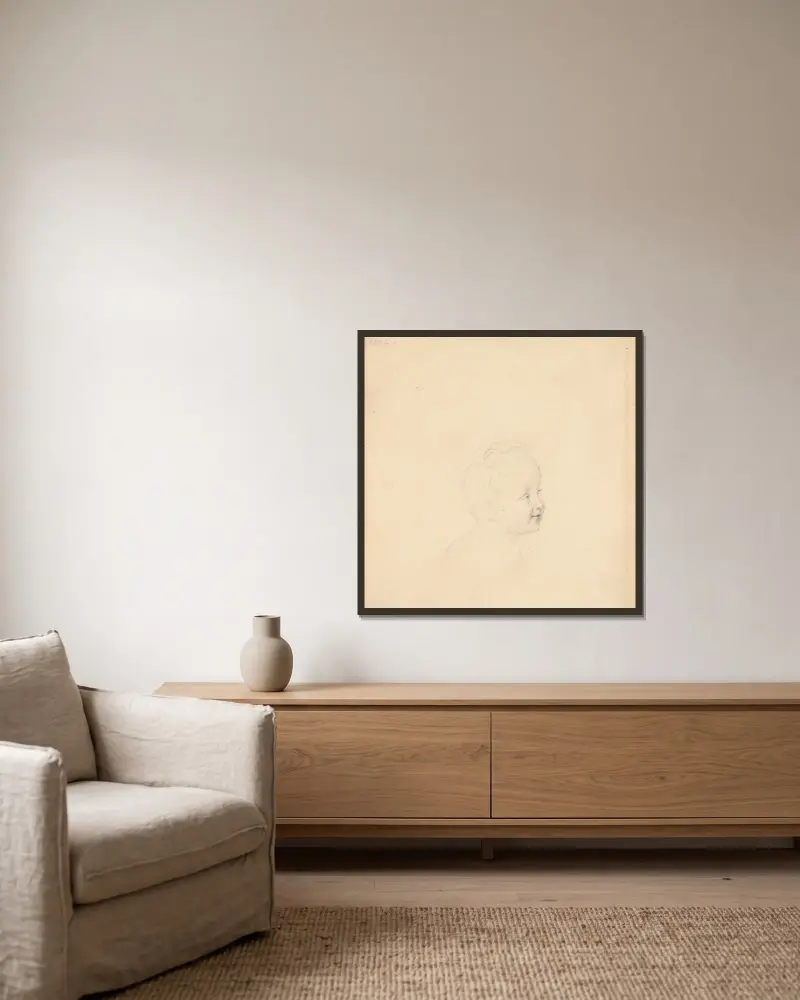 Studie zu William Wilberforce als Kind von John Linnell gerahmt an einer Wand